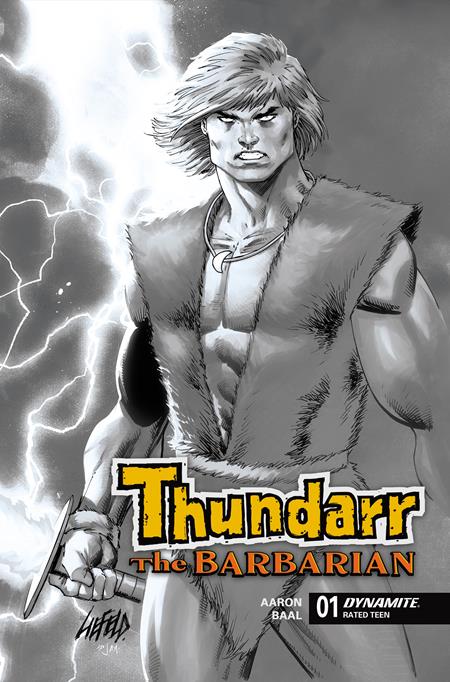 THUNDARR THE BARBARIAN #1 CVR M INC 1:15 ROB LIEFELD LINE ART VAR DYNAMITE Entertainment Jason Aaron Kewber Baal Rob Liefeld PREORDER