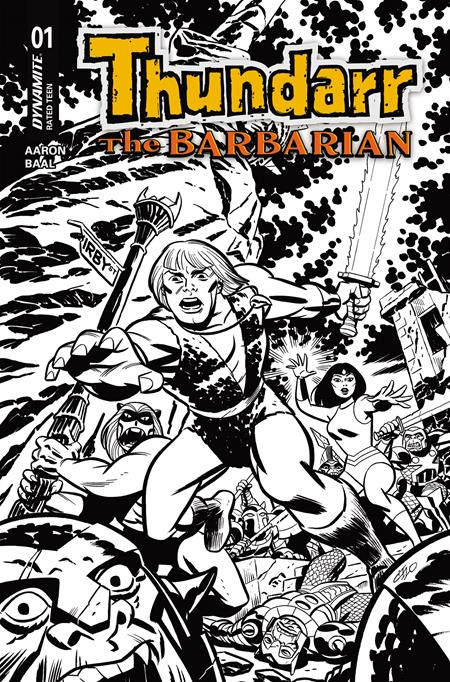 THUNDARR THE BARBARIAN #1 CVR N INC 1:20 MICHAEL CHO LINE ART VAR DYNAMITE Entertainment Jason Aaron Kewber Baal Michael Cho PREORDER