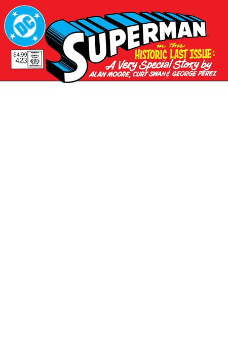 Superman, Vol. 1 423 Comic Facsimile Blank Variant DC Comics 2026