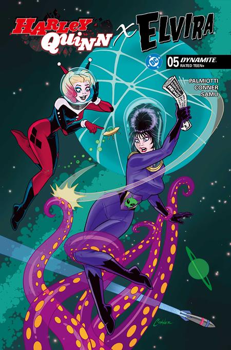 HARLEY QUINN X ELVIRA #5 CVR A AMANDA CONNER TENTACLES DYNAMITE Entertainment Amanda Conner, Jimmy Palmiotti Juan Samu, Amanda Conner Amanda Conner PREORDER