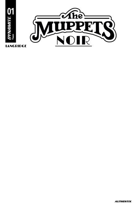 The Muppets: Noir 1 Comic Blank Variant Dynamite Entertainment 2026