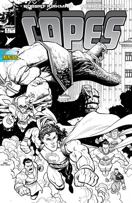 INVINCIBLE UNIVERSE CAPES #4 CVR E INC 1:50 RYAN OTTLEY B&W VAR Image Comics Robert Kirkman Mark Englert Ryan Ottley PREORDER