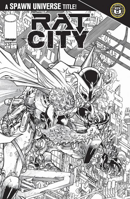 SPAWN RAT CITY #23 CVR B HARVEY TOLIBAO B&W VAR Image Comics Erica Schultz Ze Carlos Harvey Tolibao PREORDER