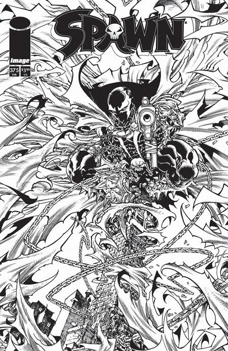 SPAWN #375 CVR B HARVEY TOLIBAO B&W VAR Image Comics Todd McFarlane Brett Booth Harvey Tolibao PREORDER