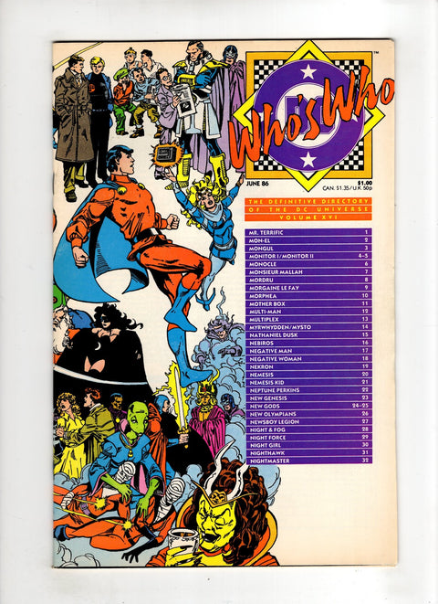 Who's Who: The Definitive Directory of the DC Universe #16 (1986) Buy & Sell Comics Online Comic Shop Toronto Canada