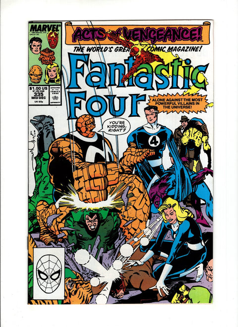 Fantastic Four, Vol. 1 #335 (1989) Buy & Sell Comics Online Comic Shop Toronto Canada