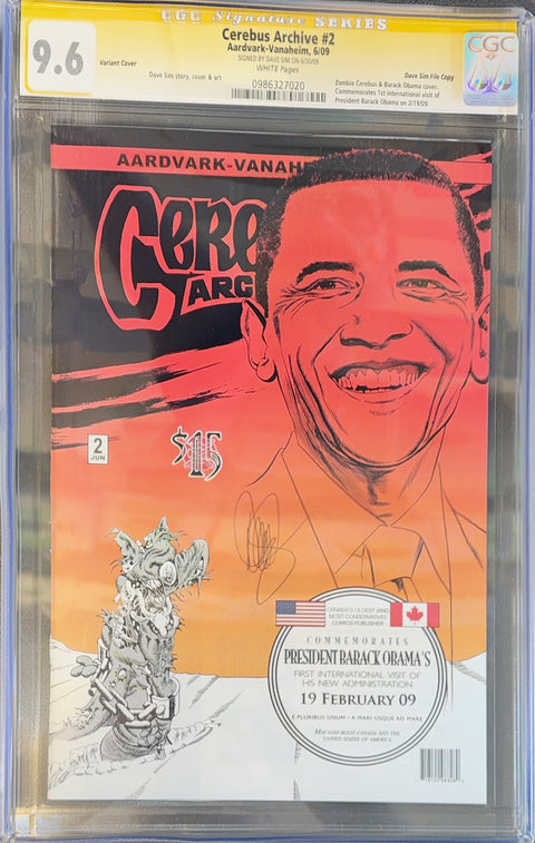 Cerebus Archive #2 (CGC 9.6) (2009) Signed B Zombie & Barack Obama Variant Cover Buy & Sell Comics Online Comic Shop Toronto Canada