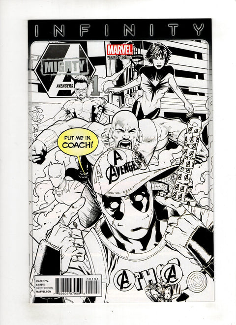 Mighty Avengers, Vol. 2 #1 (Cvr I) (2013) Carlo Barberi Deadpool Party Black and White Variant I Carlo Barberi Deadpool Party Black and White Variant Buy & Sell Comics Online Comic Shop Toronto Canada