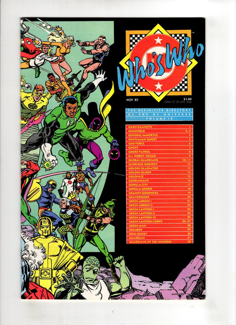 Who's Who: The Definitive Directory of the DC Universe #9 (1985) Buy & Sell Comics Online Comic Shop Toronto Canada