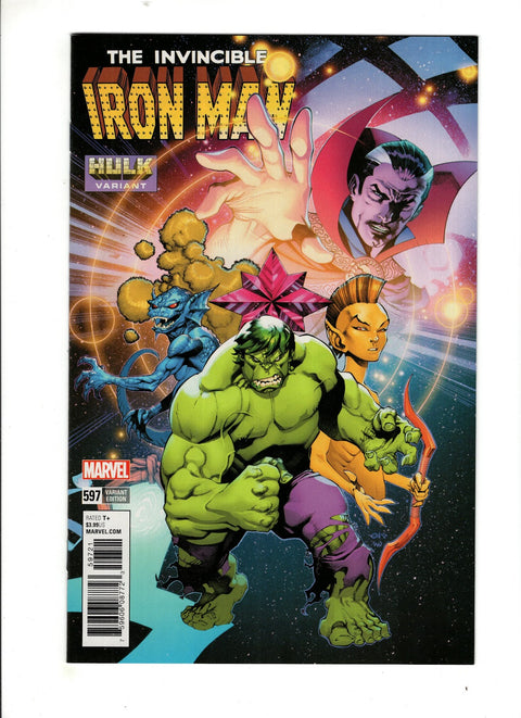 Invincible Iron Man, Vol. 3 #597 (Cvr B) (2018) Variant Chris Stevens Hulk Smash B Variant Chris Stevens Hulk Smash Buy & Sell Comics Online Comic Shop Toronto Canada