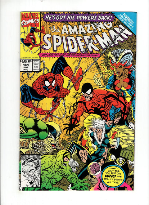 The Amazing Spider-Man, Vol. 1 #343 (1991) 1st Cardiac 1st Cardiac Buy & Sell Comics Online Comic Shop Toronto Canada
