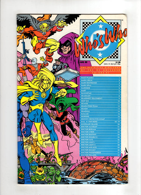 Who's Who: The Definitive Directory of the DC Universe #6 (1985) Buy & Sell Comics Online Comic Shop Toronto Canada