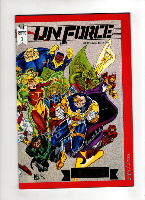 U.N. Force #1 (Cvr B) (1992) Limited Red Foil Edition, Autographed and Limited to 5000 B Limited Red Foil Edition, Autographed and Limited to 5000 Buy & Sell Comics Online Comic Shop Toronto Canada