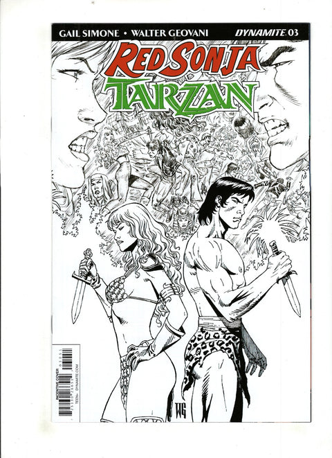Red Sonja / Tarzan #3 (Cvr E) (2018) Incentive Walter Geovani Black & White E Incentive Walter Geovani Black & White Buy & Sell Comics Online Comic Shop Toronto Canada