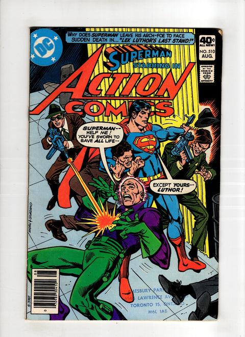 Action Comics, Vol. 1 #510 (1980) Stamp on cover Stamp on cover Buy & Sell Comics Online Comic Shop Toronto Canada