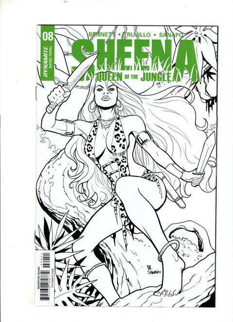 Sheena (Dynamite Entertainment) #8 (Cvr E) (2018) 1:10 Mario Sanapo B&W RIC E 1:10 Mario Sanapo B&W RIC Buy & Sell Comics Online Comic Shop Toronto Canada