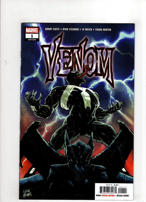 Venom, Vol. 4 #1 (Cvr A) (2018) 1st app. Grendal Symbiote, 1st cameo app. Rex Strickland (photo), Tyrannosaurus (Symbiote) poses as Rex Strickland A Ryan Stegman Buy & Sell Comics Online Comic Shop Toronto Canada