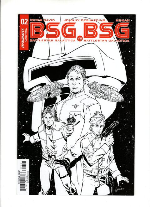 BSG vs. BSG #2 (Cvr E) (2018) Aaron Lopresti 1:10 Retailer Incentive B&W Variant Cover E E Aaron Lopresti 1:10 Retailer Incentive B&W Variant Cover E Buy & Sell Comics Online Comic Shop Toronto Canada