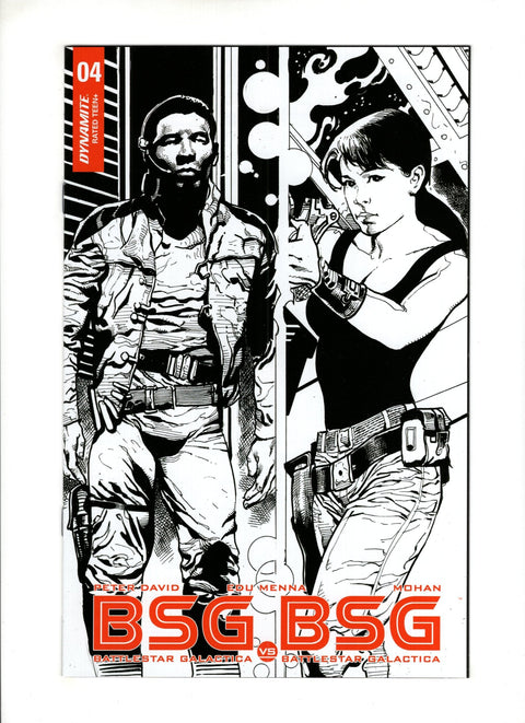 BSG vs. BSG #4 (Cvr E) (2018) Roberto Castro 1:10 Retailer Incentive Boomer Split B&W Variant Cover E E Roberto Castro 1:10 Retailer Incentive Boomer Split B&W Variant Cover E Buy & Sell Comics Online Comic Shop Toronto Canada