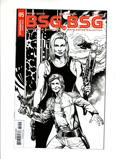 BSG vs. BSG #5 (Cvr E) (2018) Roberto Castro 1:10 Retailer Incentive Starbuck Split B&W Variant Cover E E Roberto Castro 1:10 Retailer Incentive Starbuck Split B&W Variant Cover E Buy & Sell Comics Online Comic Shop Toronto Canada