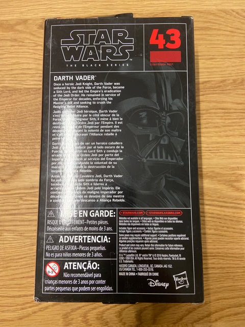 Star Wars: The Black Series - #43 Darth Vader (2016) Disney / Hasbro 6 in