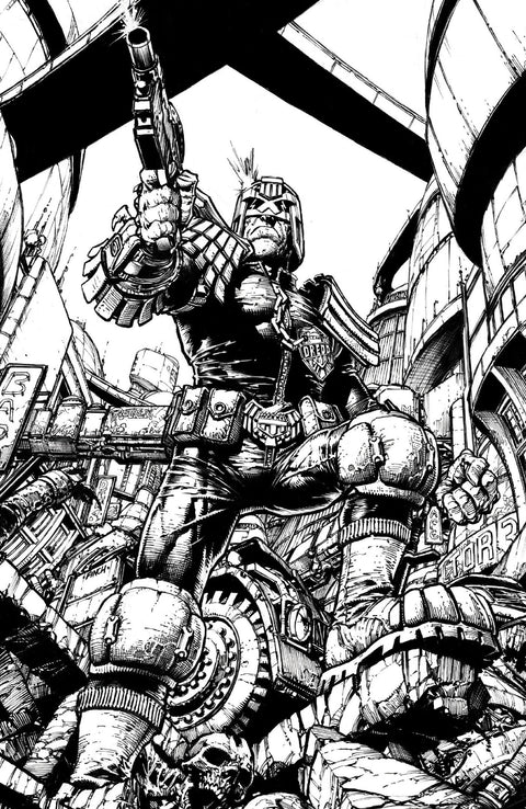 Judge Dredd/Biker Mice from Mars #1 Cover H David Finch B&W 1:50 Var 1:50 Oni Press Dan Watters Jordi Tarragona David Finch