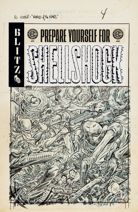 EC SHELLSHOCK #1 CVR F INC 1:20 TOM FOWLER B&W ARTIST EDITION VAR 1:20 Oni Press Julio Anta Tom Fowler Tom Fowler