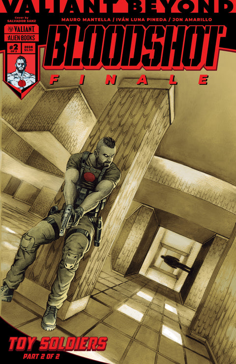Valiant Beyond: Bloodshot #8--Toy Soldiers #2 Finale Cover A (Sanz) IDW Publishing Mauro Mantella Iván Luna Pineda Salvador Sanz