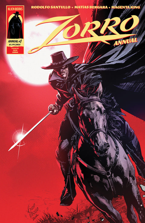 Zorro Annual #1 Variant B (Ossio) IDW Publishing Rodolfo Santullo Matias Bergara Fico Ossio