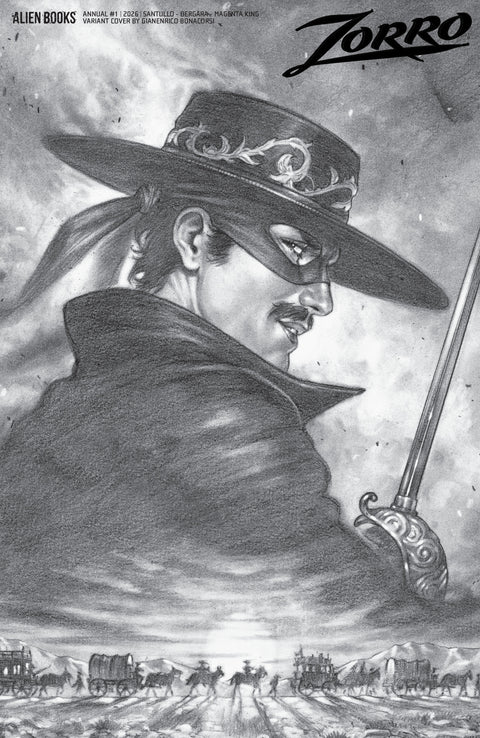 Zorro Annual #1 Variant D (Bonacorsi B&W) IDW Publishing Rodolfo Santullo Matias Bergara Gianenrico Bonacorsi