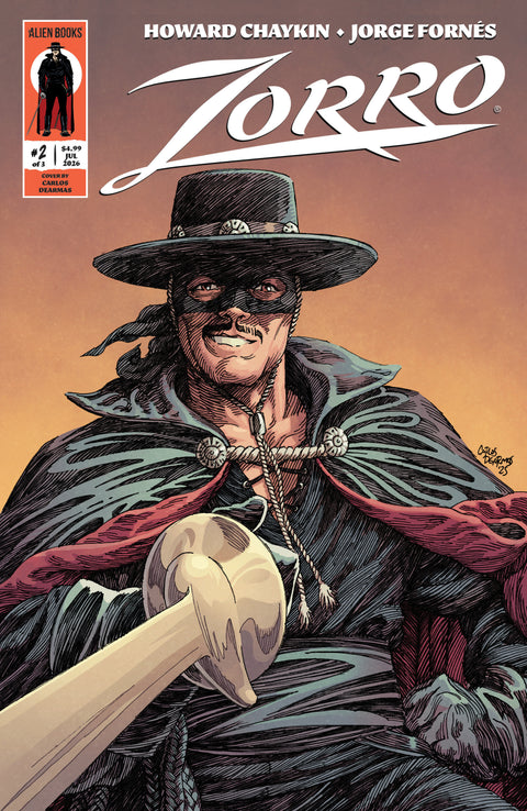 Zorro #2 Variant B (Dearmas) IDW Publishing Howard Chaykin Jorge Fornés Carlos Dearmas