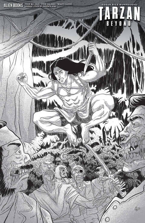 Tarzan Beyond #4 Variant D (King B&W) IDW Publishing Steve Orlando Renato Guedes Magenta King