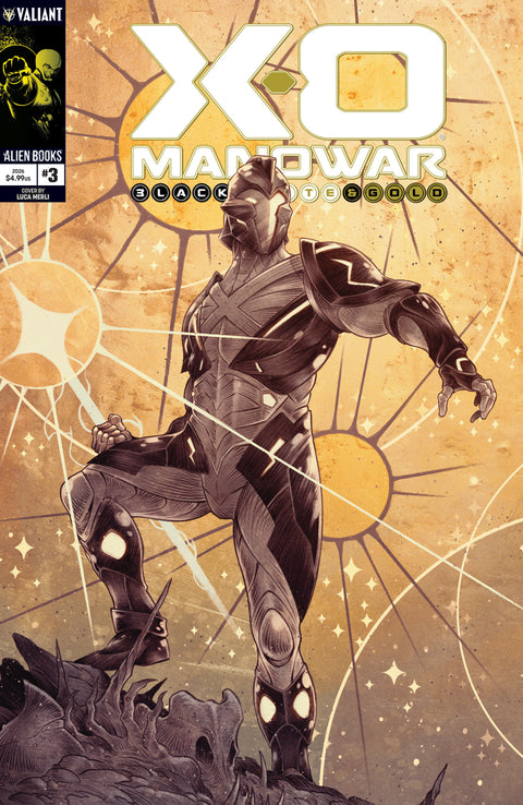 X-O Manowar: Black, White & Gold #3 Cover A (Merli) IDW Publishing Mike Baron Various Luca Merli