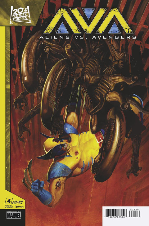 ALIENS VS. AVENGERS #4 E.M. GIST VARIANT 1:25 Marvel Jonathan Hickman Esad Ribic E.M. Gist