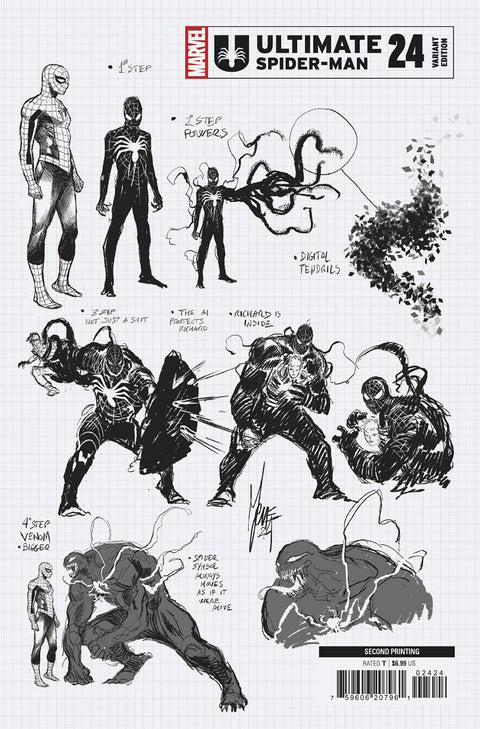 ULTIMATE SPIDER-MAN #24 MARCO CHECCHETTO RATIO DESIGN 2ND PRINTING VARIANT 1:25 Marvel Jonathan Hickman Marco Checchetto Marco Checchetto