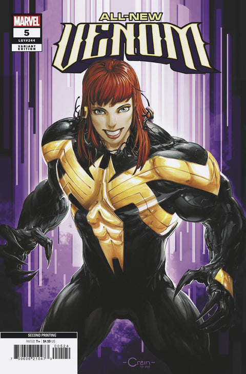 ALL-NEW VENOM #5 CLAYTON CRAIN 2ND PRINTING VARIANT Marvel Al Ewing Carlos Gomez Clayton Crain