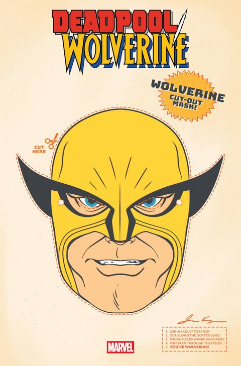 Deadpool / Wolverine 9 Comic Retro Halloween Mask Variant Marvel Comics 2025