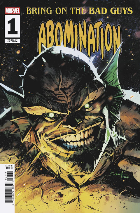 Bring on the Bad Guys: Abomination 1 Comic Jonas Scharf Variant Marvel Comics 2025