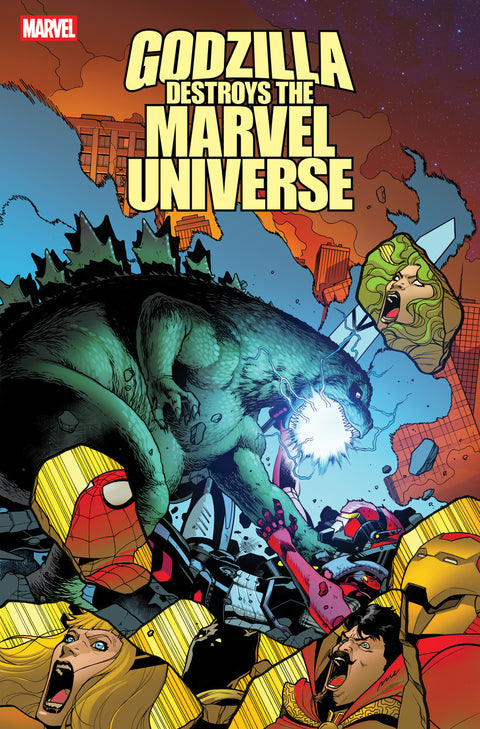 Godzilla Destroys the Marvel Universe 5 Comic Pere Perez Variant Marvel Comics 2025