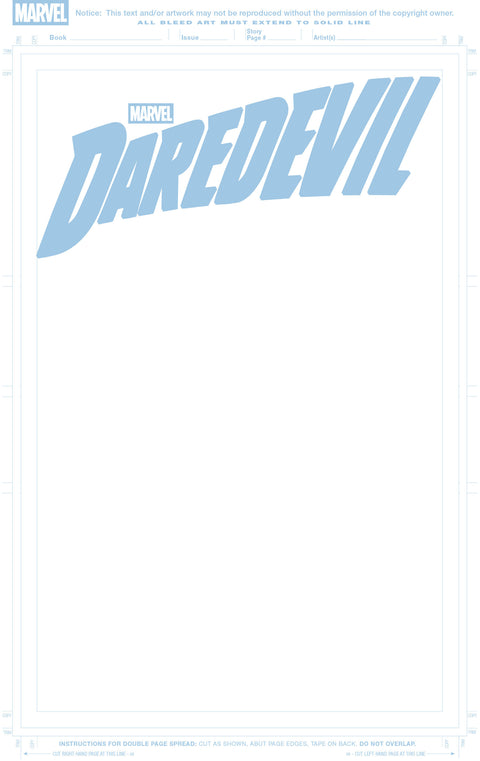 DAREDEVIL #1 BLUE LINE BLANK COVER VARIANT Marvel Stephanie Phillips Lee Garbett