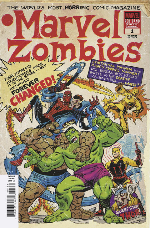 Marvel Zombies: Red Band 1 Comic Retro Zombie Variant Marvel Comics 2025