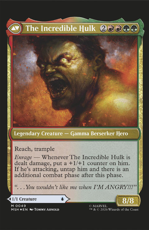 Infernal Hulk 8 Comic Tbd Artist Magic: The Gathering Variant Marvel Comics 2026