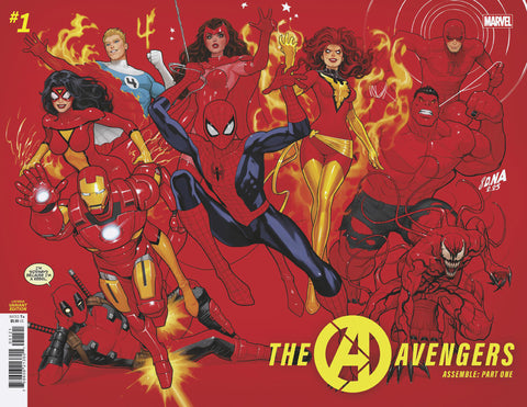 AVENGERS #1 DAVID NAKAYAMA COLOR BLOCK RED WRAPAROUND VARIANT Marvel Chip Zdarsky Marco Checchetto David Nakayama