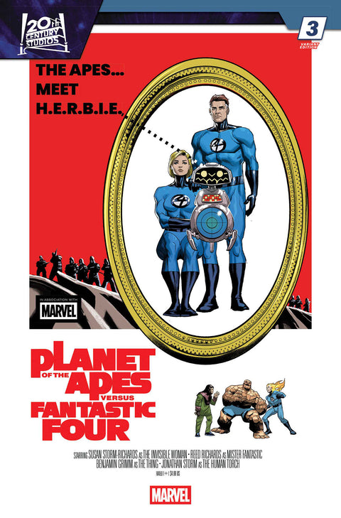 Planet of the Apes vs. Fantastic Four 3 Comic Pete Woods Movie Homage Variant Marvel Comics 2026