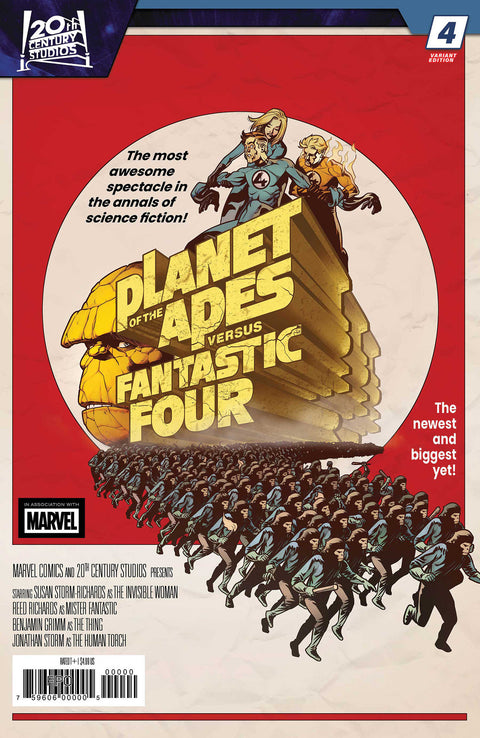 Planet of the Apes vs. Fantastic Four 4 Comic Pere Perez Movie Homage Variant Marvel Comics 2026
