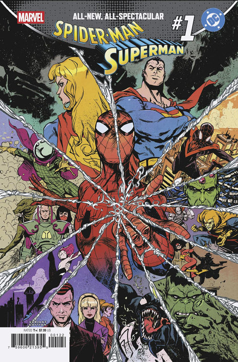 MARVEL/DC: SPIDER-MAN/SUPERMAN #1 SANFORD GREENE HOMAGE VARIANT Marvel Brad Meltzer Pepe Larraz Sanford Greene