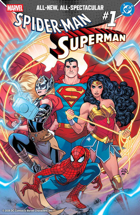 MARVEL/DC: SPIDER-MAN/SUPERMAN #1 RUSSELL DAUTERMAN VARIANT Marvel Brad Meltzer Pepe Larraz Russell Dauterman