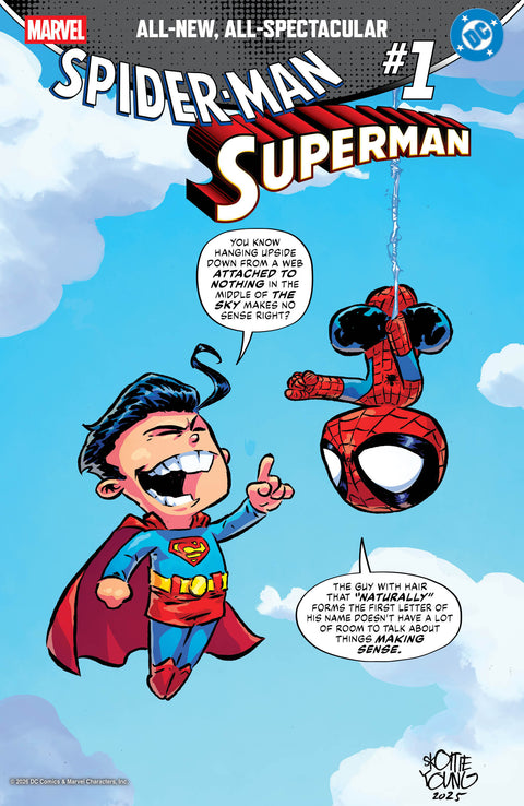 MARVEL/DC: SPIDER-MAN/SUPERMAN #1 SKOTTIE YOUNG VARIANT Marvel Brad Meltzer Pepe Larraz Skottie Young