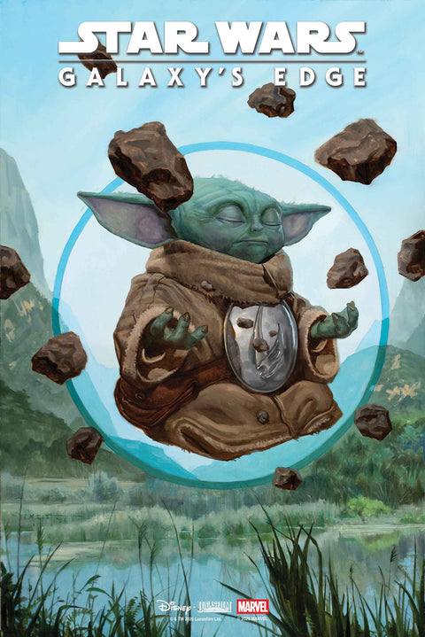 STAR WARS: GALAXY'S EDGE - ECHOES OF THE EMPIRE #1 E.M. GIST MANDALORIAN & GROGU VARIANT Marvel Ethan Sacks Jethro Morales E.M. Gist