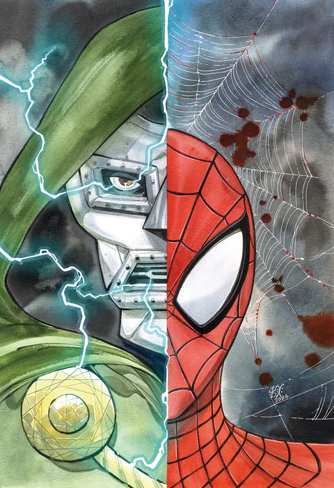 CHALLENGES OF DOOM: SPIDER-MAN #1 PEACH MOMOKO VIRGIN VARIANT 1:50 Marvel Al Ewing David Messina Peach Momoko